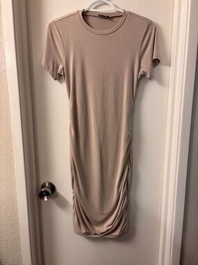 Women's Ruched Side Dress - Taupe